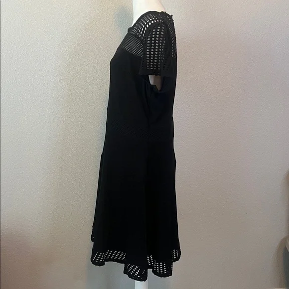 Michael Kors Crochet Top Black Short Sleeve Dress Size XL - Picture 5 of 7